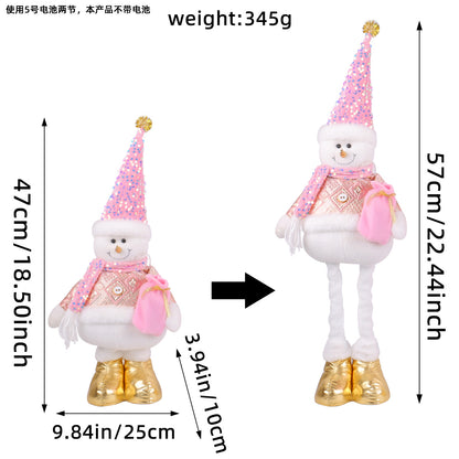 Standing Long-Legged Christmas Plush Figurines (Santa, Snowman & Reindeer)