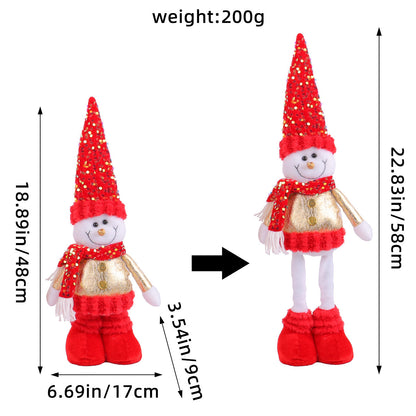 Standing Long-Legged Christmas Plush Figurines (Santa, Snowman & Reindeer)