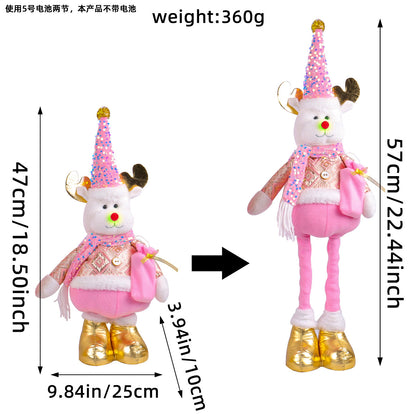 Standing Long-Legged Christmas Plush Figurines (Santa, Snowman & Reindeer)