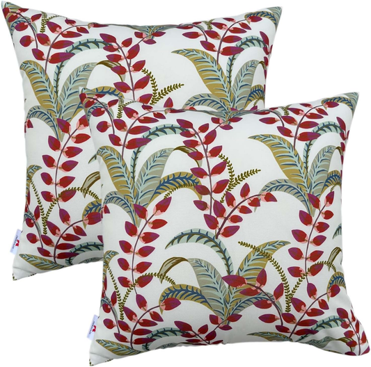 Waterproof Outdoor Throw Pillows 18x18" – 2-Pack Decorative Square Pillows with Inserts