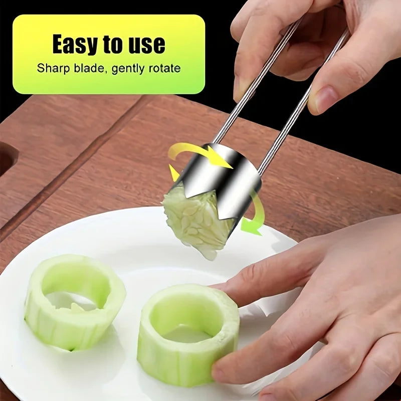 Stainless Steel Pepper & Vegetable Corer Tool – Easy Seed Remover