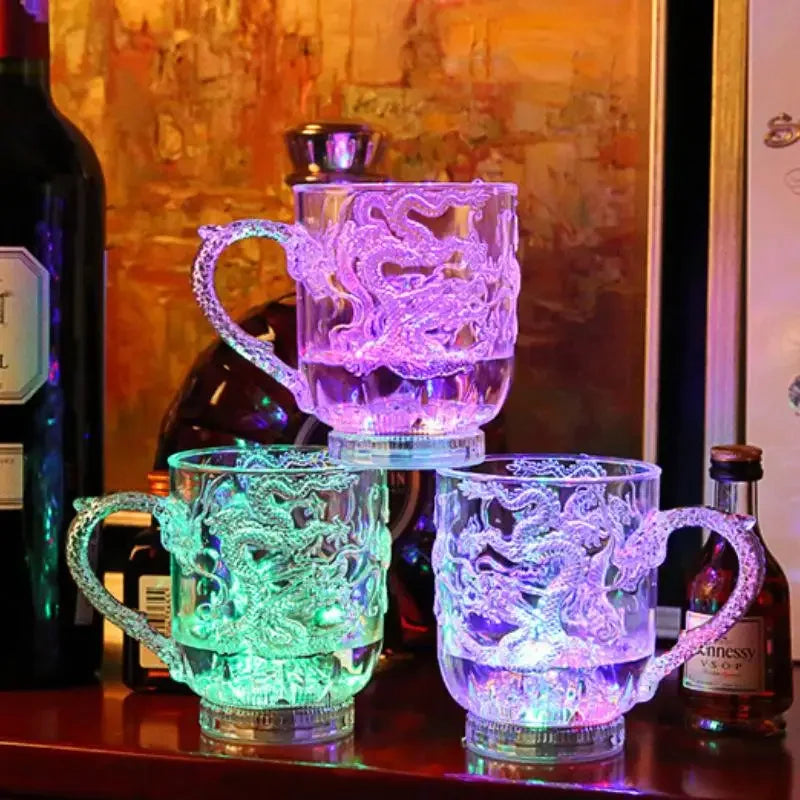 Magical Dragon LED Light-Up Flash Cup — Automatic Water-Activated Glowing Beverage Tumbler (285ml)