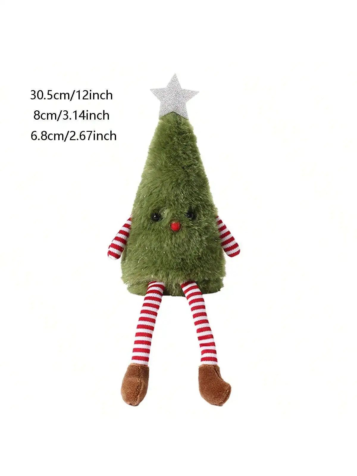 Cozy Holiday Plush Tree Shelf Sitter – Whimsical Christmas Tabletop Decor