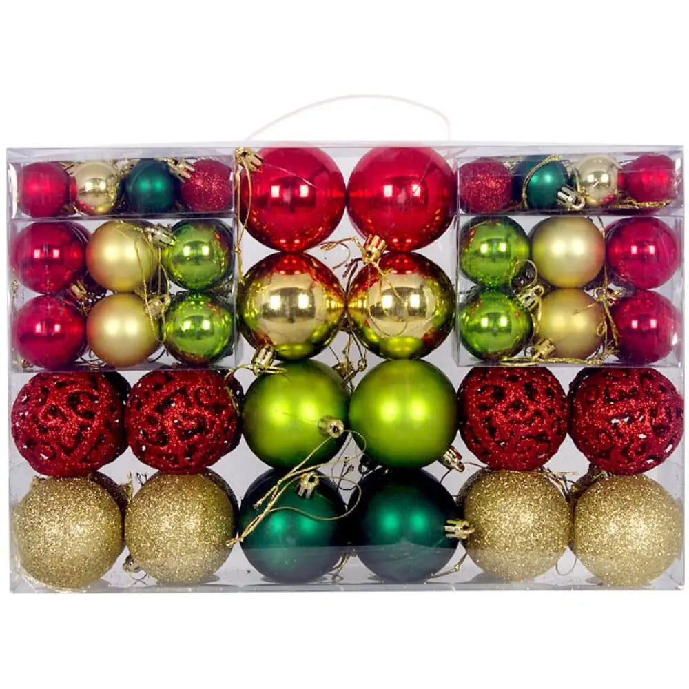 Shatterproof Christmas Tree Ornament Set – Multi-Finish Holiday Baubles with Storage Case (Gold, Silver, Red, Bronze)100PCS