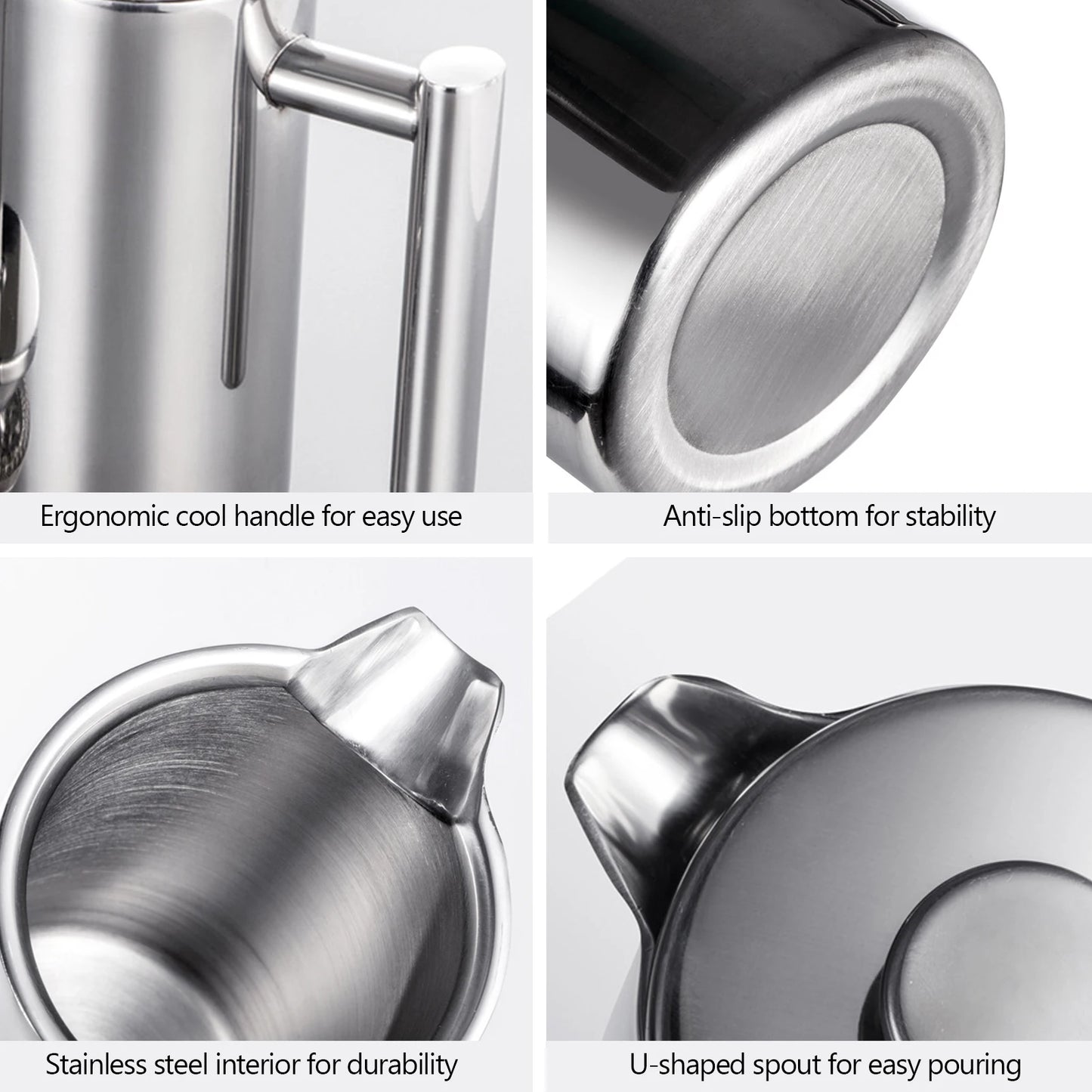 Premium Stainless Steel French Press Coffee Maker