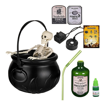 Magic Floating Potion Cauldron Kit – Mist Maker & Skeleton Decor