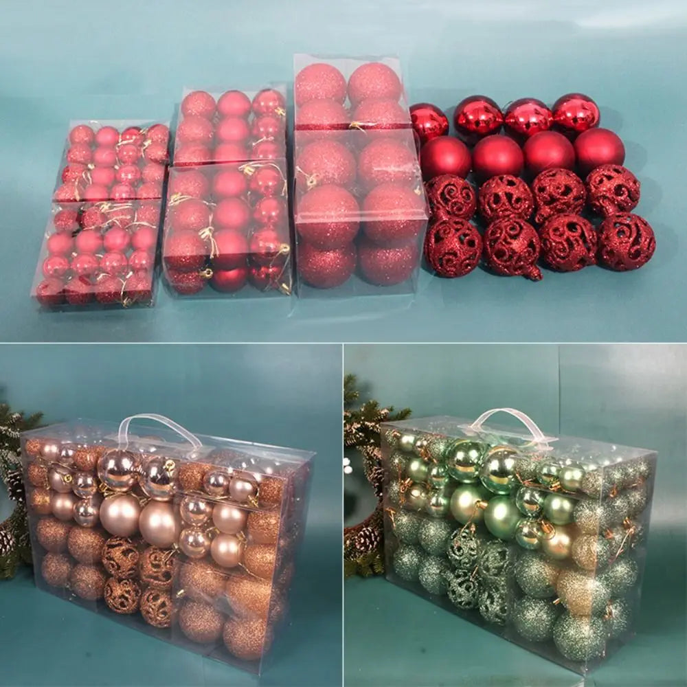 Shatterproof Christmas Tree Ornament Set – Multi-Finish Holiday Baubles with Storage Case (Gold, Silver, Red, Bronze)100PCS