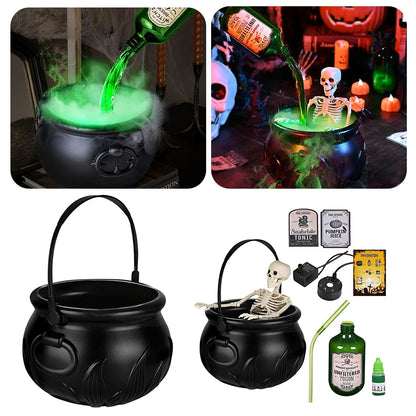 Magic Floating Potion Cauldron Kit – Mist Maker & Skeleton Decor