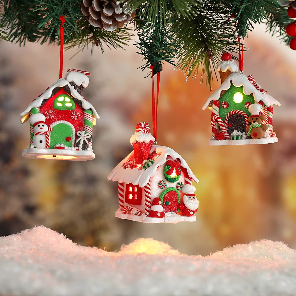 Illuminated Gingerbread House Christmas Ornament