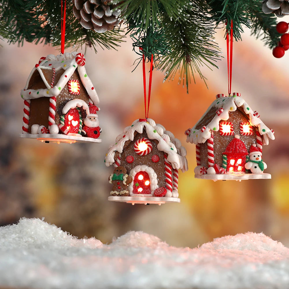 Illuminated Gingerbread House Christmas Ornament