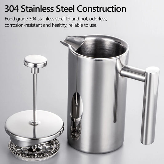 Premium Stainless Steel French Press Coffee Maker