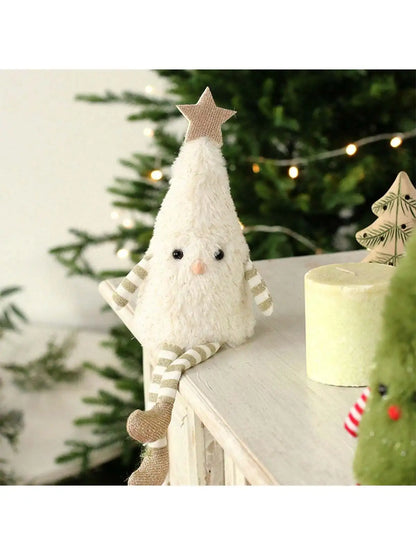 Cozy Holiday Plush Tree Shelf Sitter – Whimsical Christmas Tabletop Decor