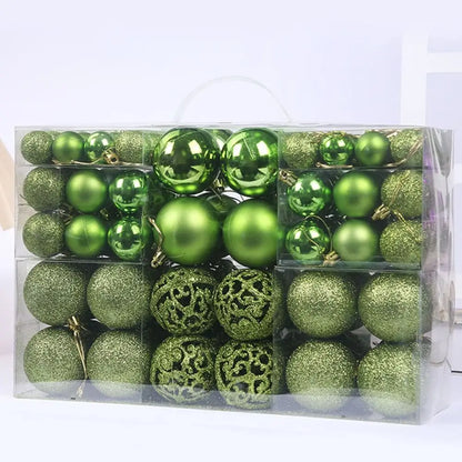 Shatterproof Christmas Tree Ornament Set – Multi-Finish Holiday Baubles with Storage Case (Gold, Silver, Red, Bronze)100PCS