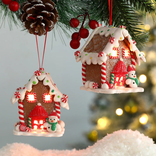 Illuminated Gingerbread House Christmas Ornament
