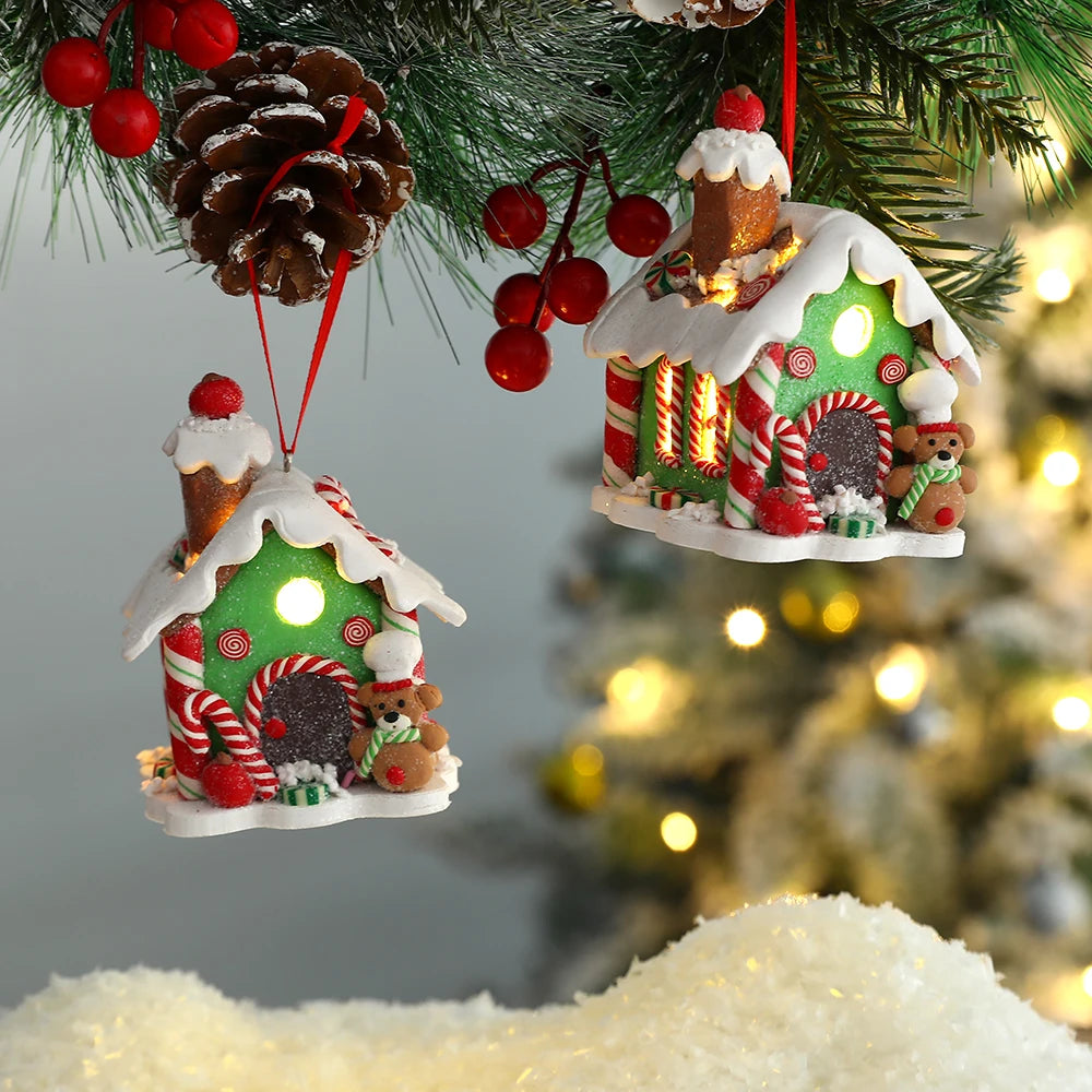 Illuminated Gingerbread House Christmas Ornament