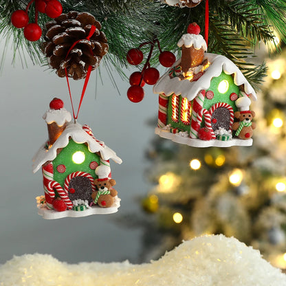 Illuminated Gingerbread House Christmas Ornament