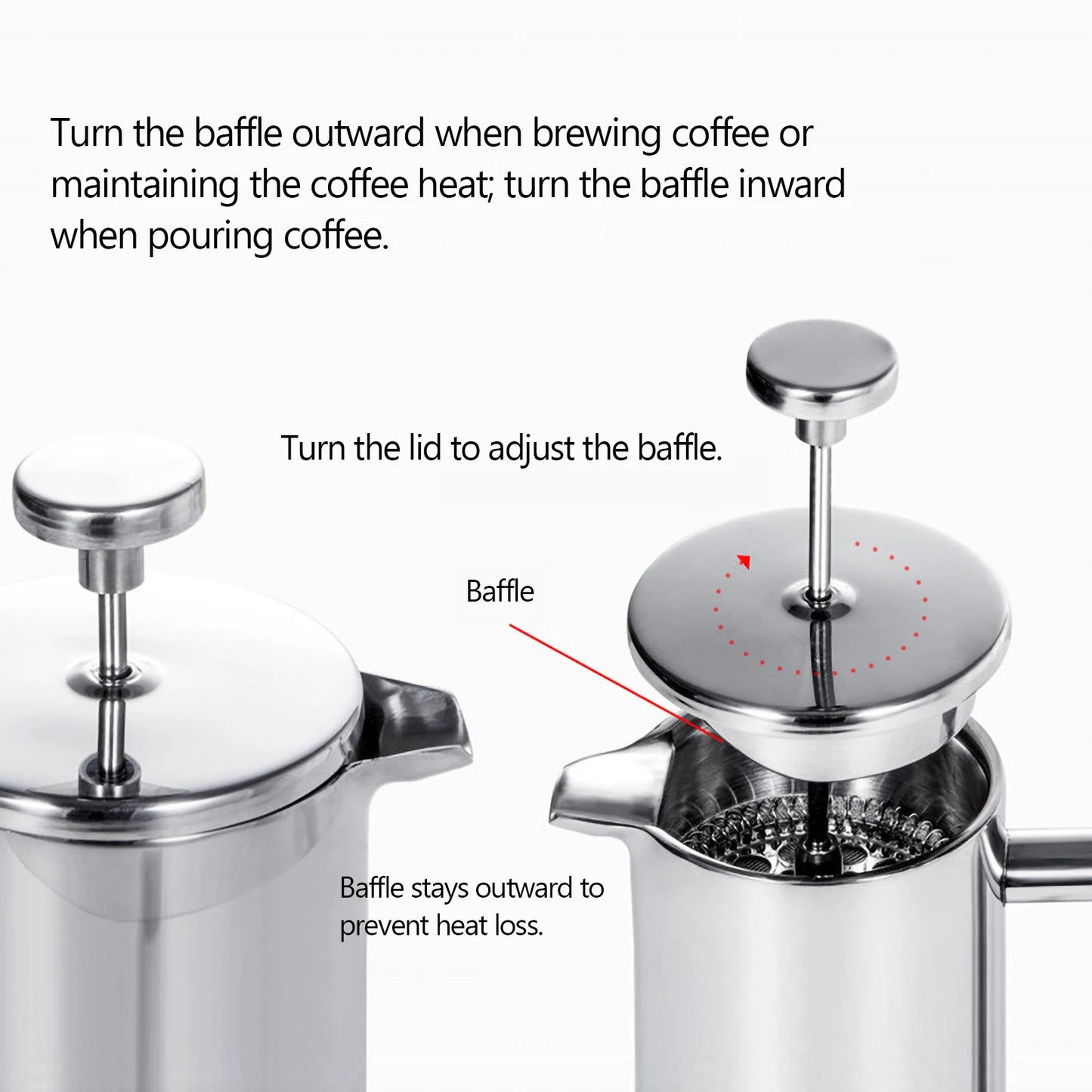 Premium Stainless Steel French Press Coffee Maker