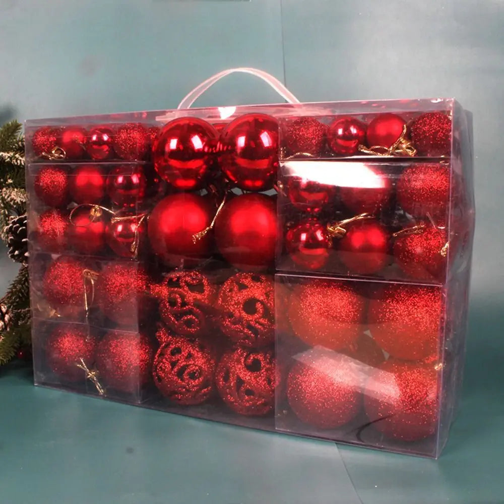 Shatterproof Christmas Tree Ornament Set – Multi-Finish Holiday Baubles with Storage Case (Gold, Silver, Red, Bronze)100PCS