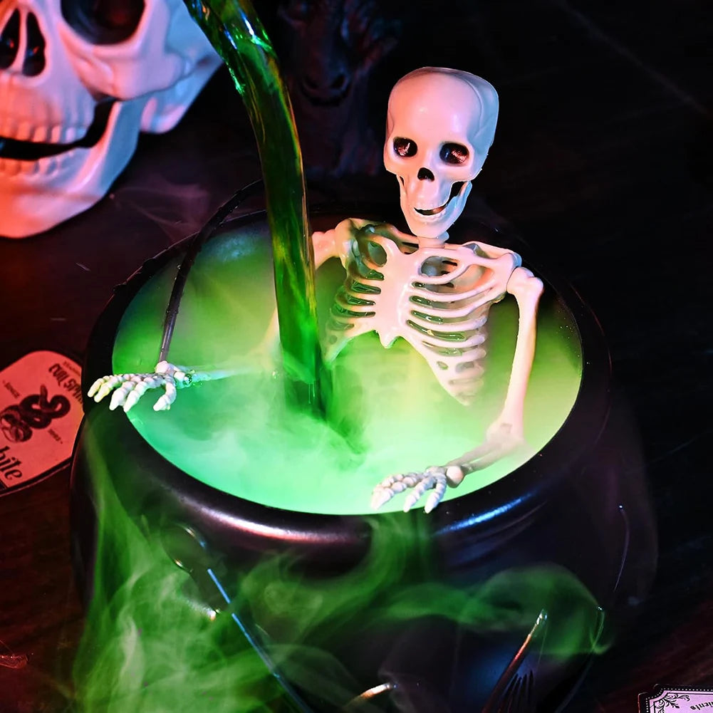 Magic Floating Potion Cauldron Kit – Mist Maker & Skeleton Decor