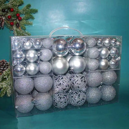 Shatterproof Christmas Tree Ornament Set – Multi-Finish Holiday Baubles with Storage Case (Gold, Silver, Red, Bronze)100PCS
