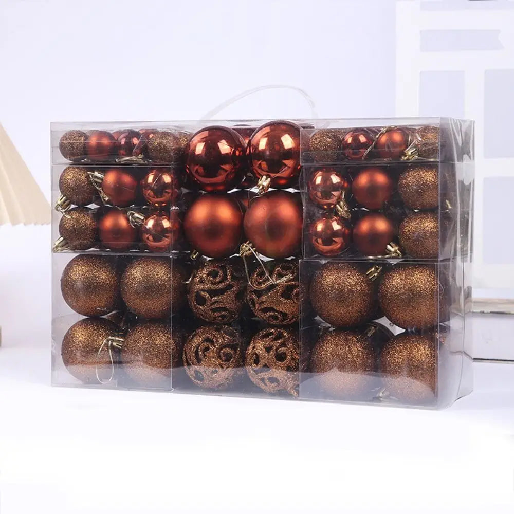 Shatterproof Christmas Tree Ornament Set – Multi-Finish Holiday Baubles with Storage Case (Gold, Silver, Red, Bronze)100PCS