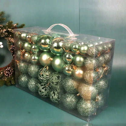 Shatterproof Christmas Tree Ornament Set – Multi-Finish Holiday Baubles with Storage Case (Gold, Silver, Red, Bronze)100PCS