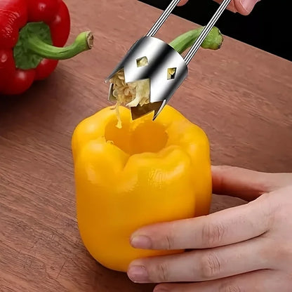 Stainless Steel Pepper & Vegetable Corer Tool – Easy Seed Remover