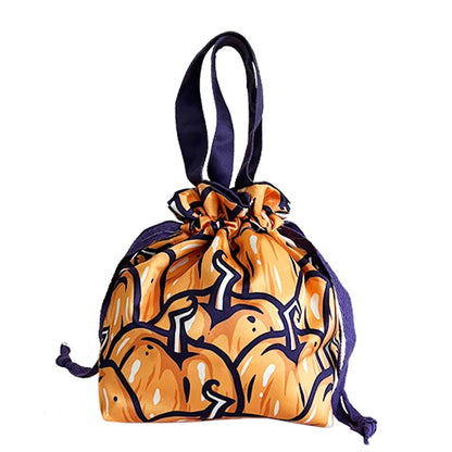 Spooky Halloween Drawstring Treat Bag – Reusable Trick-or-Treat Candy Pouch with Handles