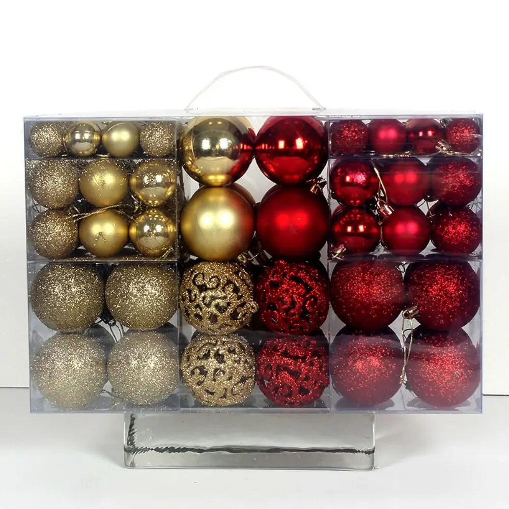 Shatterproof Christmas Tree Ornament Set – Multi-Finish Holiday Baubles with Storage Case (Gold, Silver, Red, Bronze)100PCS