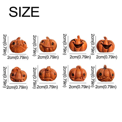 16-Piece Mini Halloween Resin Pumpkins | Small Jack-o'-Lantern Decor