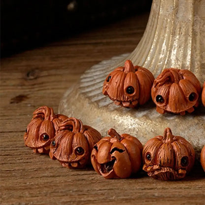 16-Piece Mini Halloween Resin Pumpkins | Small Jack-o'-Lantern Decor