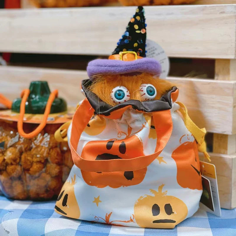 Spooky Halloween Drawstring Treat Bag – Reusable Trick-or-Treat Candy Pouch with Handles