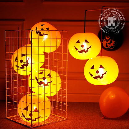 Luminous LED Pumpkin Balloons – Halloween Party Decor (5 & 20 Packs)