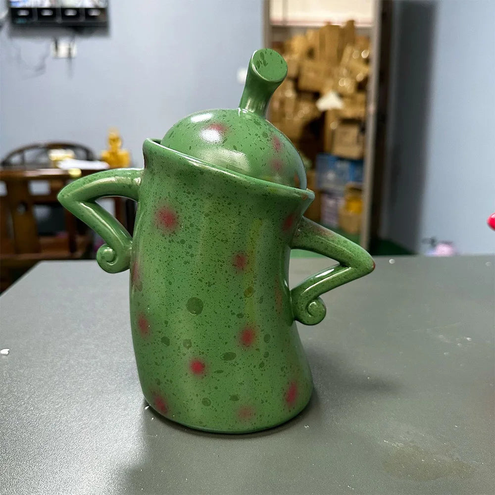 Creative Forked Waist Cup Mugs Foodjars Retro Spotted Cup for Kitchen Storage Jars with Lids Coffee Tea Sugar Spices Kitchenware