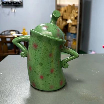 Creative Forked Waist Cup Mugs Foodjars Retro Spotted Cup for Kitchen Storage Jars with Lids Coffee Tea Sugar Spices Kitchenware