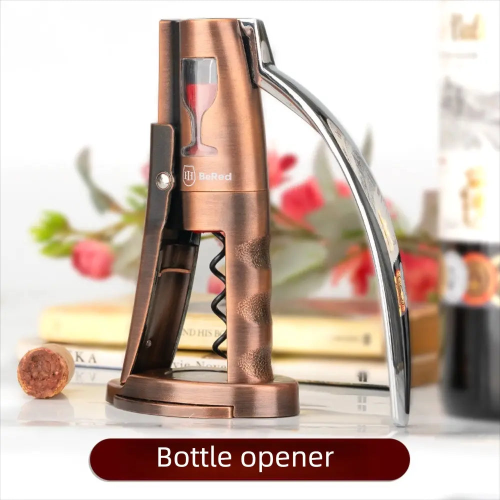 Premium Lever Bottle Opener with Foil Cutter, Easy-To-Use Stainless Steel Kitchen Tool, Vertical Lever Design, Durable Metal Construction, Comfortable Grip, Compact Storage, Household Gadget, Practical Gift Idea, Everyday Kitchen Accessory