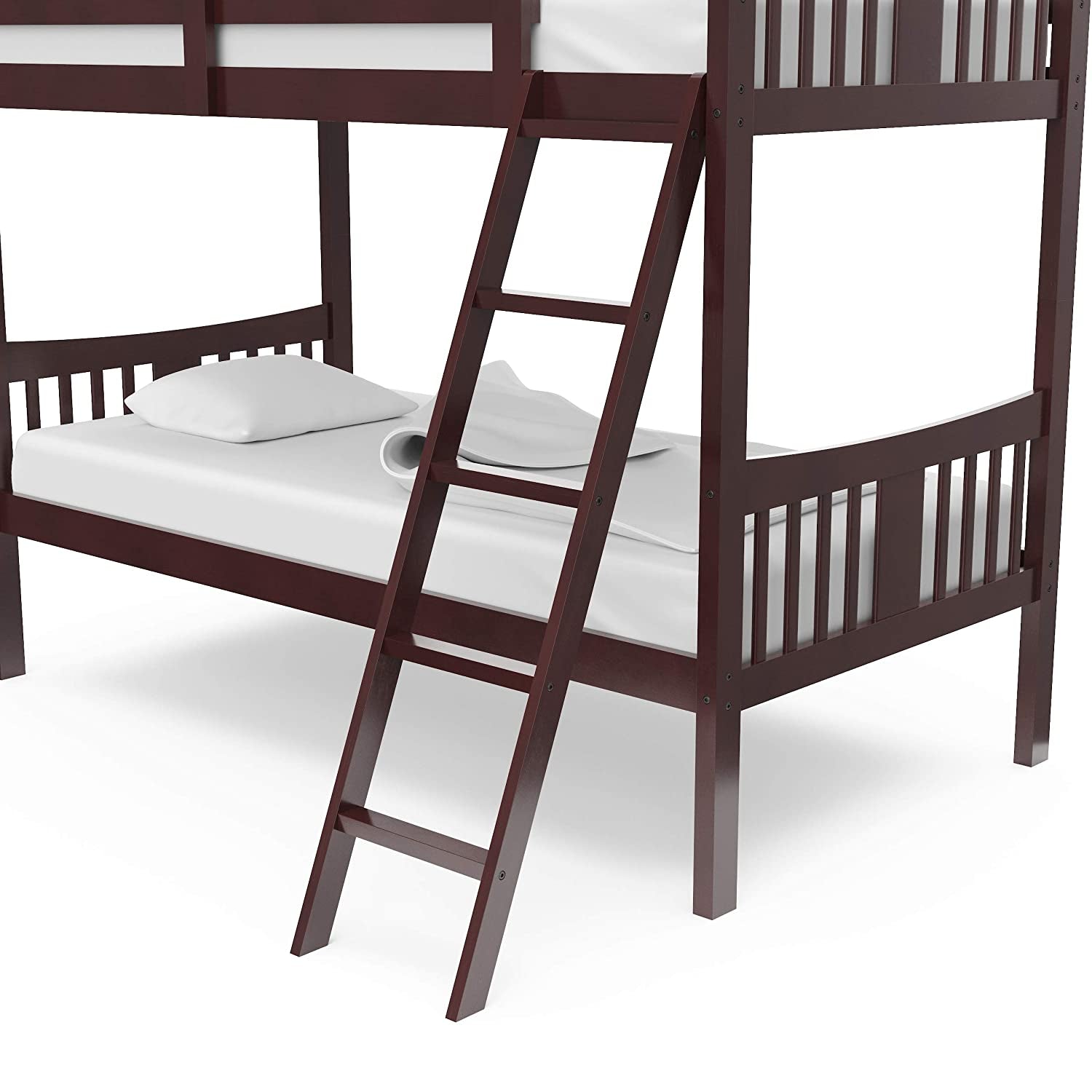 Caribou Twin-Over-Twin Bunk Bed – GREENGUARD Gold Certified Bunk Bed for Kids Bedroom, Converts to 2 Individual Twin Beds, No Box Spring Required (Espresso)
