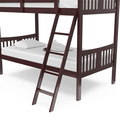 Caribou Twin-Over-Twin Bunk Bed – GREENGUARD Gold Certified Bunk Bed for Kids Bedroom, Converts to 2 Individual Twin Beds, No Box Spring Required (Espresso)