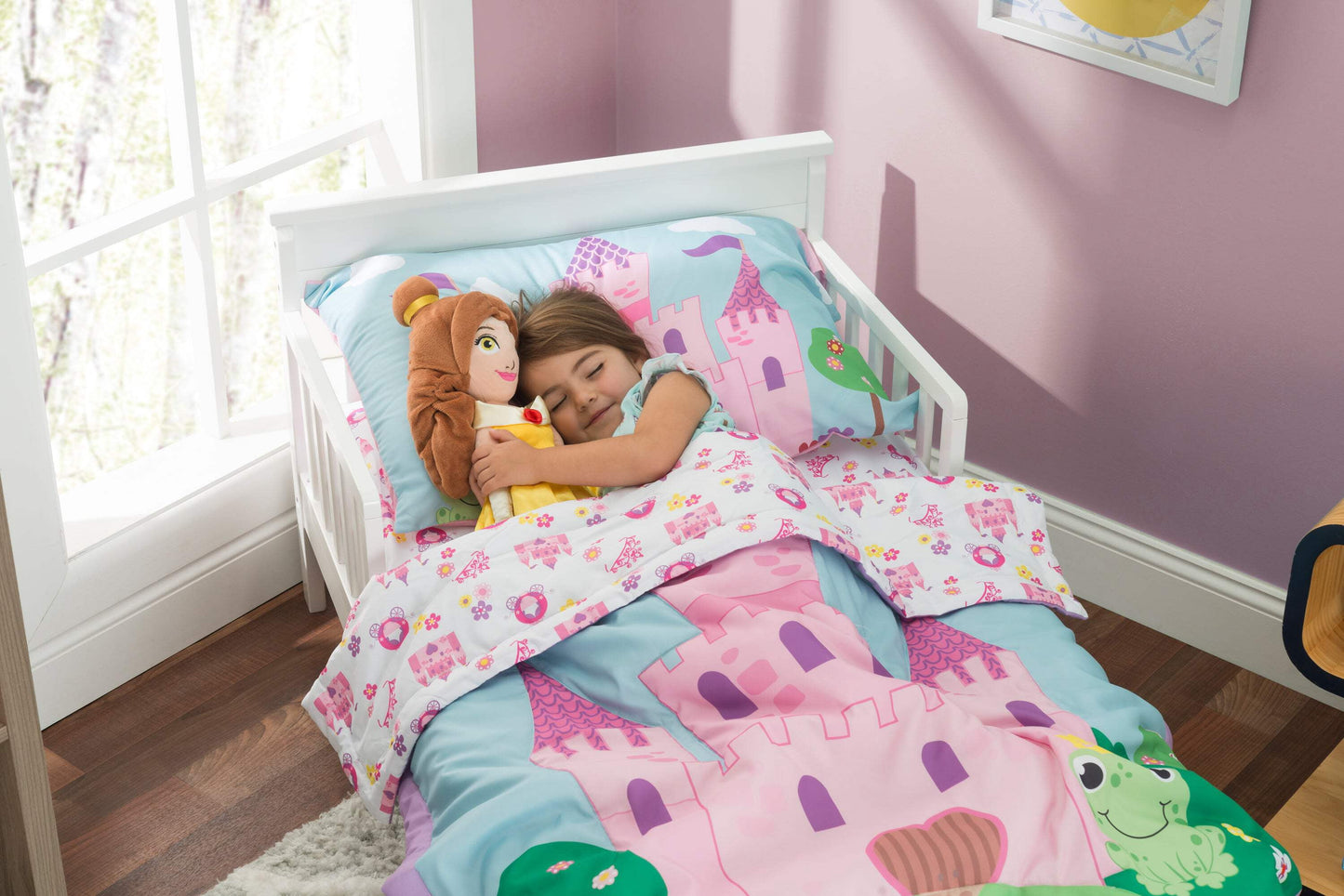 Toddler/Child Printed Microfiber/Polyester Reversible Bedding Sets, Toddler Bed, 4-Pieces