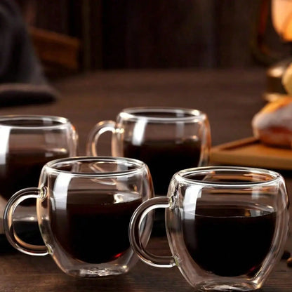 6-Piece Espresso Set, Double-Walled Design, Coffee Glass Cup, Perfect for Coffee Lovers, Great Value, Ideal for Daily Use, Enhance Your Brewing Experience, Glass Espresso Cups