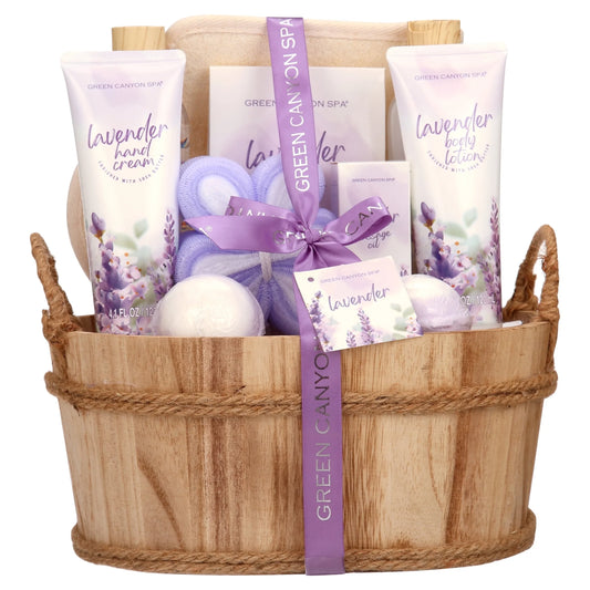 Bath Gift Sets for Women, 11Pcs Lavender Spa Baskets Gift Kits, Relaxing Luxury Birthday Gifts for Mom Her Home Spa Self Care Kits