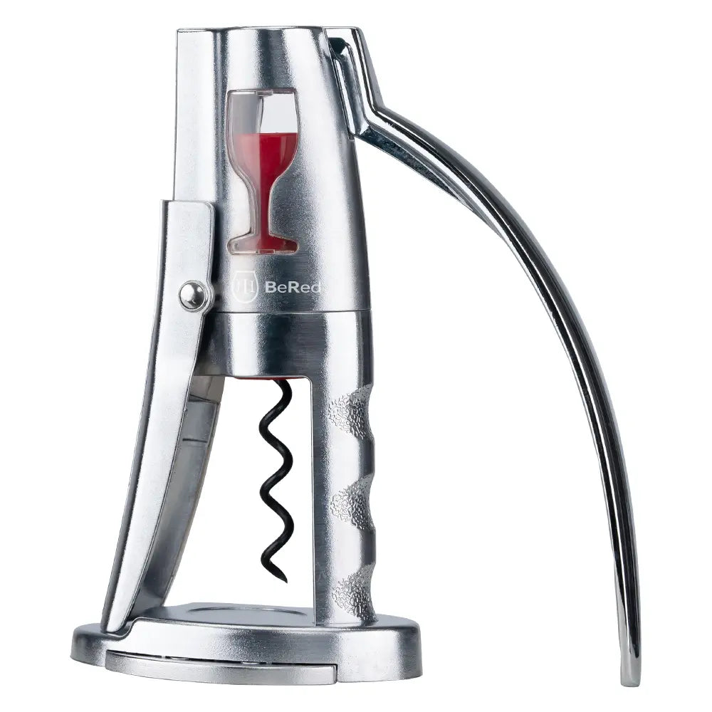 Premium Lever Bottle Opener with Foil Cutter, Easy-To-Use Stainless Steel Kitchen Tool, Vertical Lever Design, Durable Metal Construction, Comfortable Grip, Compact Storage, Household Gadget, Practical Gift Idea, Everyday Kitchen Accessory