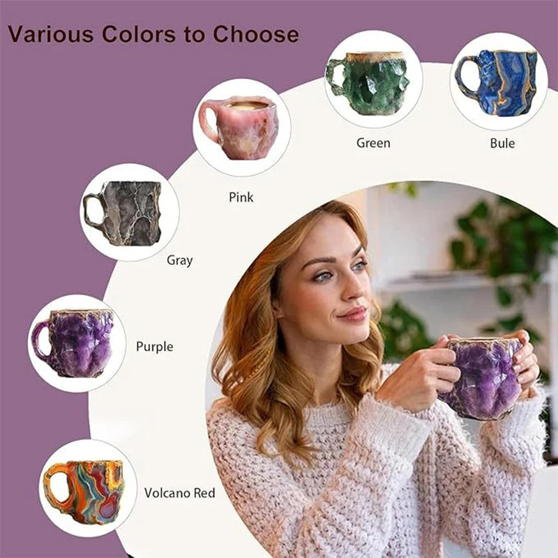 Mineral Crystal Coffee Mug 2025 New Multi-Colored Elegant Crystal Christmas Mugs Gift for Home and Office Kitchen Supplies