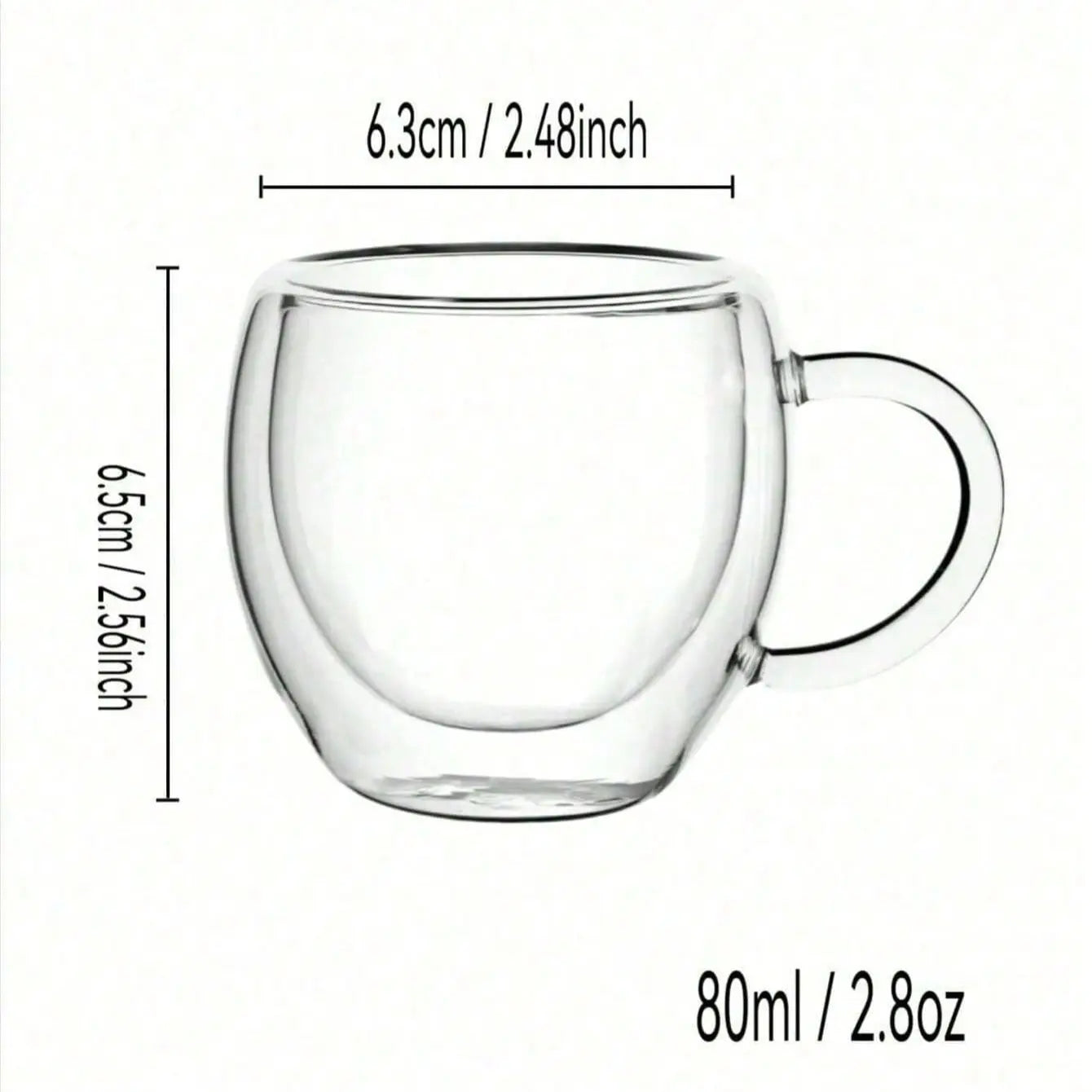 6-Piece Espresso Set, Double-Walled Design, Coffee Glass Cup, Perfect for Coffee Lovers, Great Value, Ideal for Daily Use, Enhance Your Brewing Experience, Glass Espresso Cups