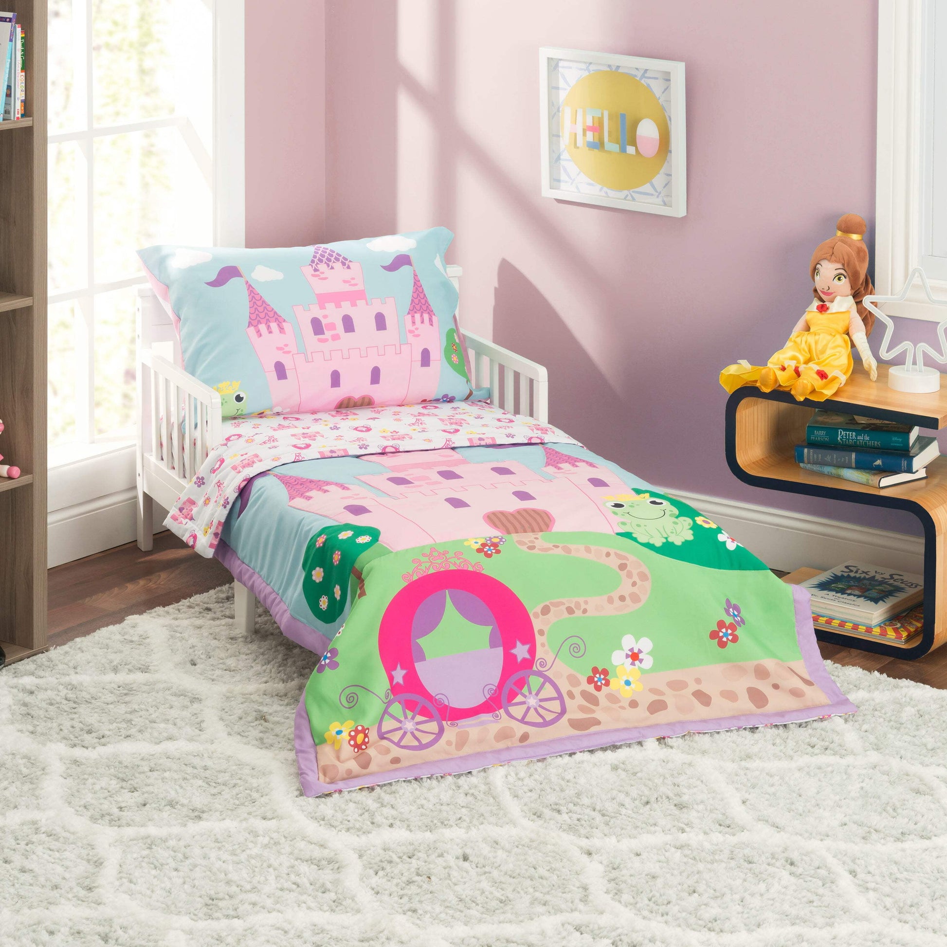 Toddler/Child Printed Microfiber/Polyester Reversible Bedding Sets, Toddler Bed, 4-Pieces