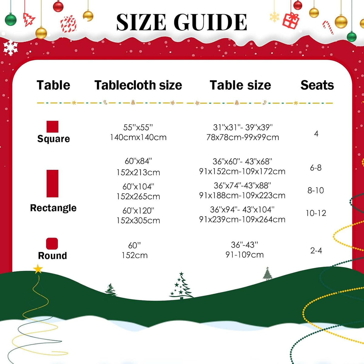 Christmas Tablecloth round 60 Inch, Gold Foil Print Snowflake Table Cloth Washable, Waterproof Wrinkle Resistant White Table Cover for Party Dinner Decorations, Gifts