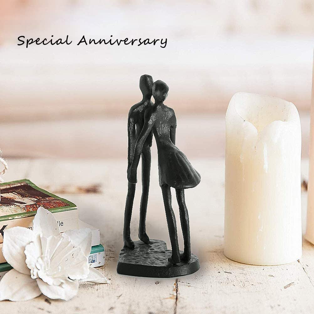 Cast Iron Anniversary Sculpted Couple, 6’’ Tall | Anniversary Wedding Gifts for Couple Husband Wife Her Him, Iron Gifts for 6Th Anniversary, Wedding, Christmas, Birthday
