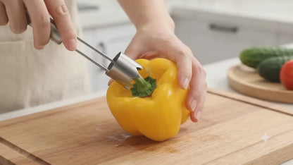 Stainless Steel Pepper & Vegetable Corer Tool – Easy Seed Remover