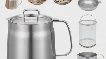 Stainless Steel Deep Fryer Pot with Filter Basket and Lid – Versatile Oil Storage and Frying Pan for Home Cooking