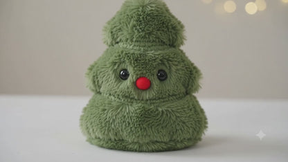Cozy Holiday Plush Tree Shelf Sitter – Whimsical Christmas Tabletop Decor